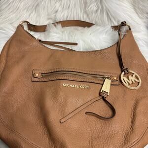 Michael Kors Pebbled Leather Rhea Crescent Hobo Shoulder Bag Purse